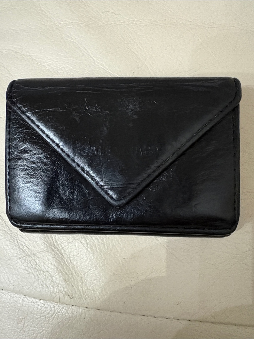Balenciaga mini Black Leather Envelope Wallet - Women